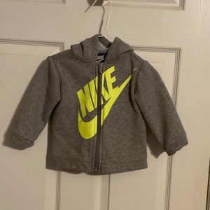 Infant 12 month Nike Gray and Yellow Hoodie Jacket